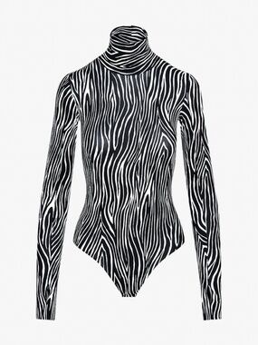 Commando Turtleneck Bodysuit Zebra Pattern